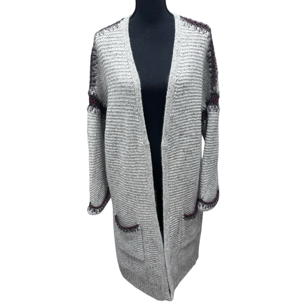 Autumn Cashmere Long Open Front Cashmere Cardigan Women's Size Medium Soft
